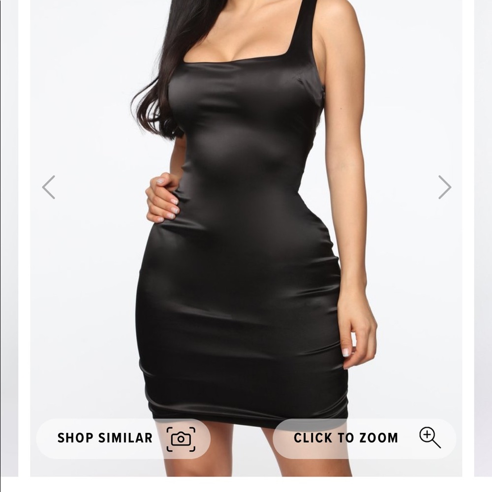 Fashion Nova Black Satin Mini Dress